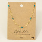 Dainty Chain Link Bead Station Necklace