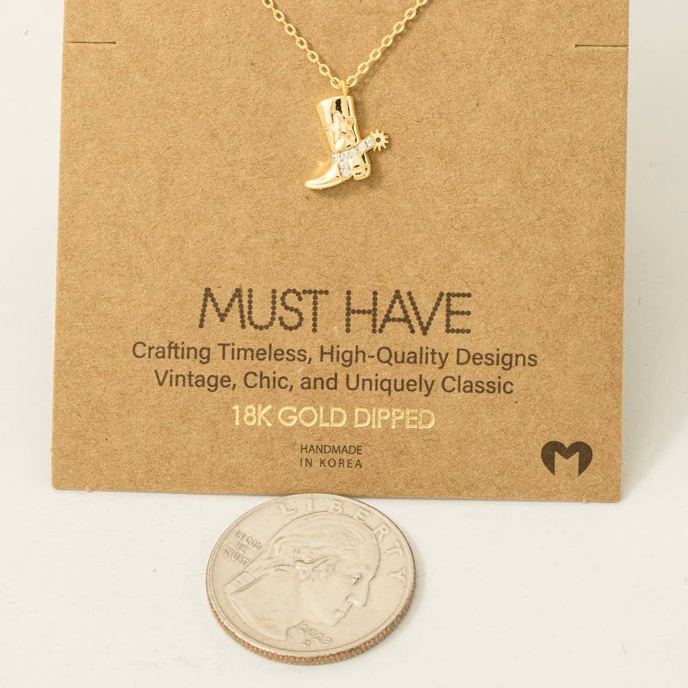 Cowboy Boots Pendant Necklace