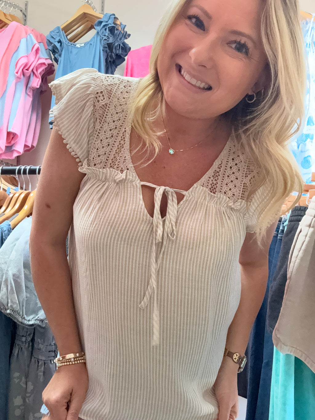 FRONT TIE SHORT SLEEVE TOP