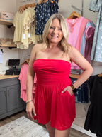 DOUBLE LAYERED STRAPLESS TUBE TOP ROMPER