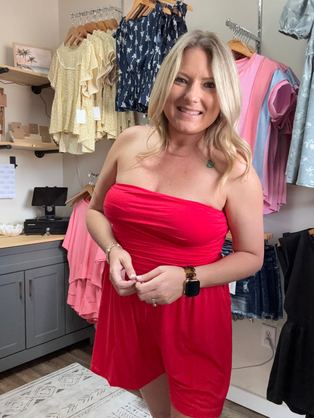 DOUBLE LAYERED STRAPLESS TUBE TOP ROMPER