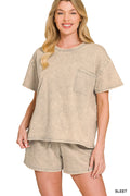 ACID WASHED RELAXED TOP & SHORT SET