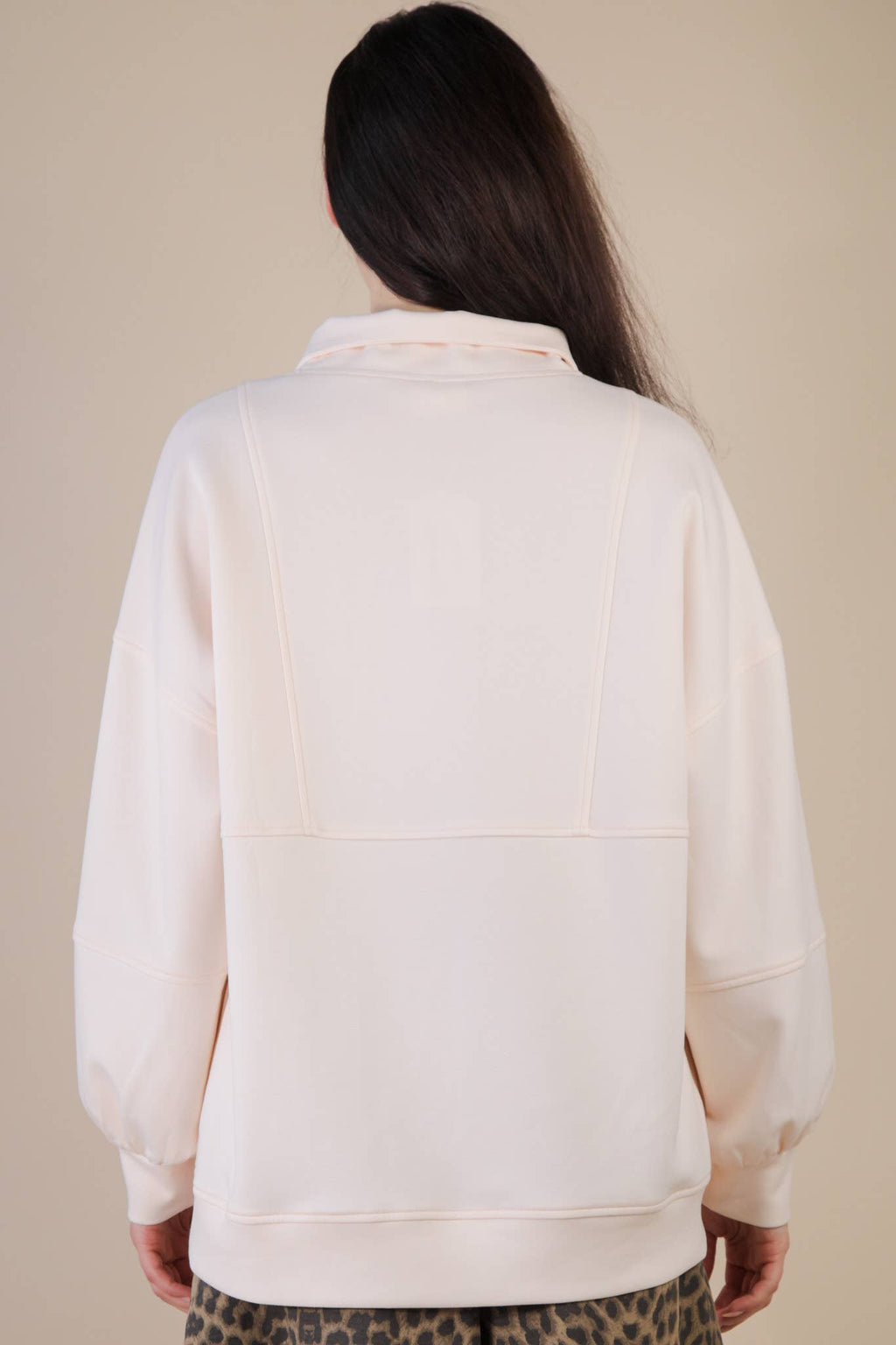 Half Zip UP Oversized Casual Comfy Knit Top