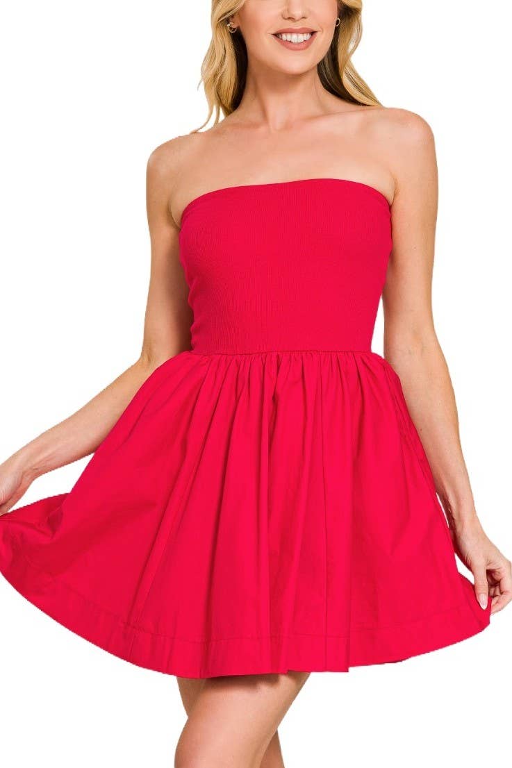Knit N Woven Fit N Flare Mini Dress