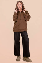 Half Zip UP Oversized Casual Comfy Knit Top