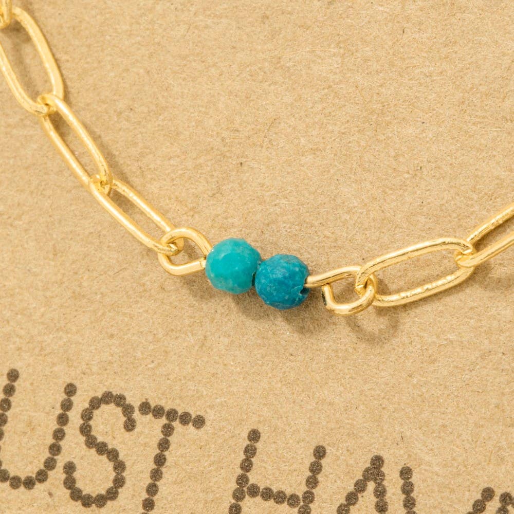 Dainty Chain Link Bead Station Necklace